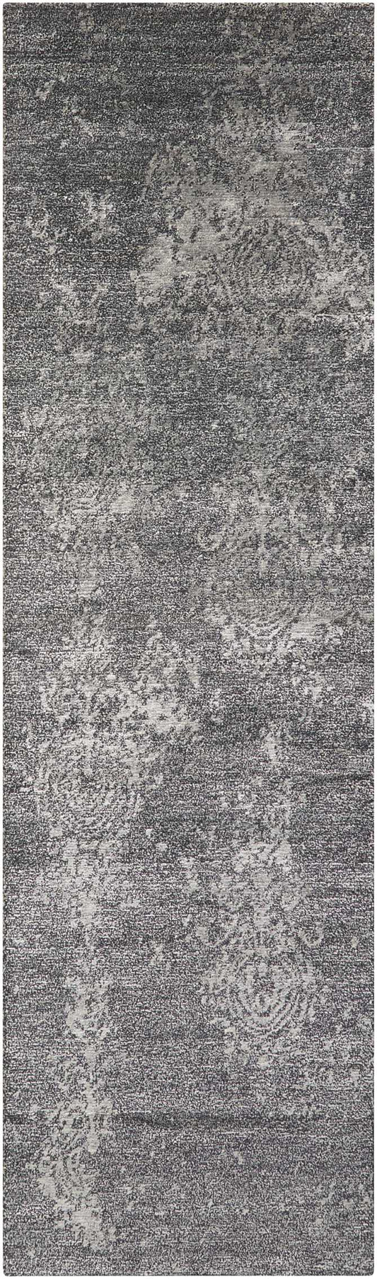 Nourison Silk Shadows 2'3" x 8' Graphite Vintage Indoor Rug