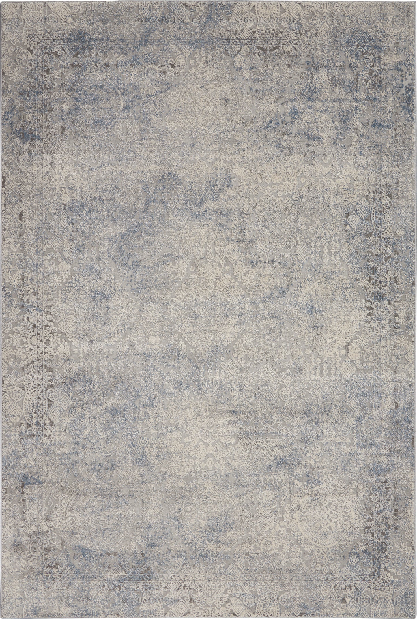 Nourison Rustic Textures 3'11" x 5'11" Ivory Light Blue Vintage Indoor Rug