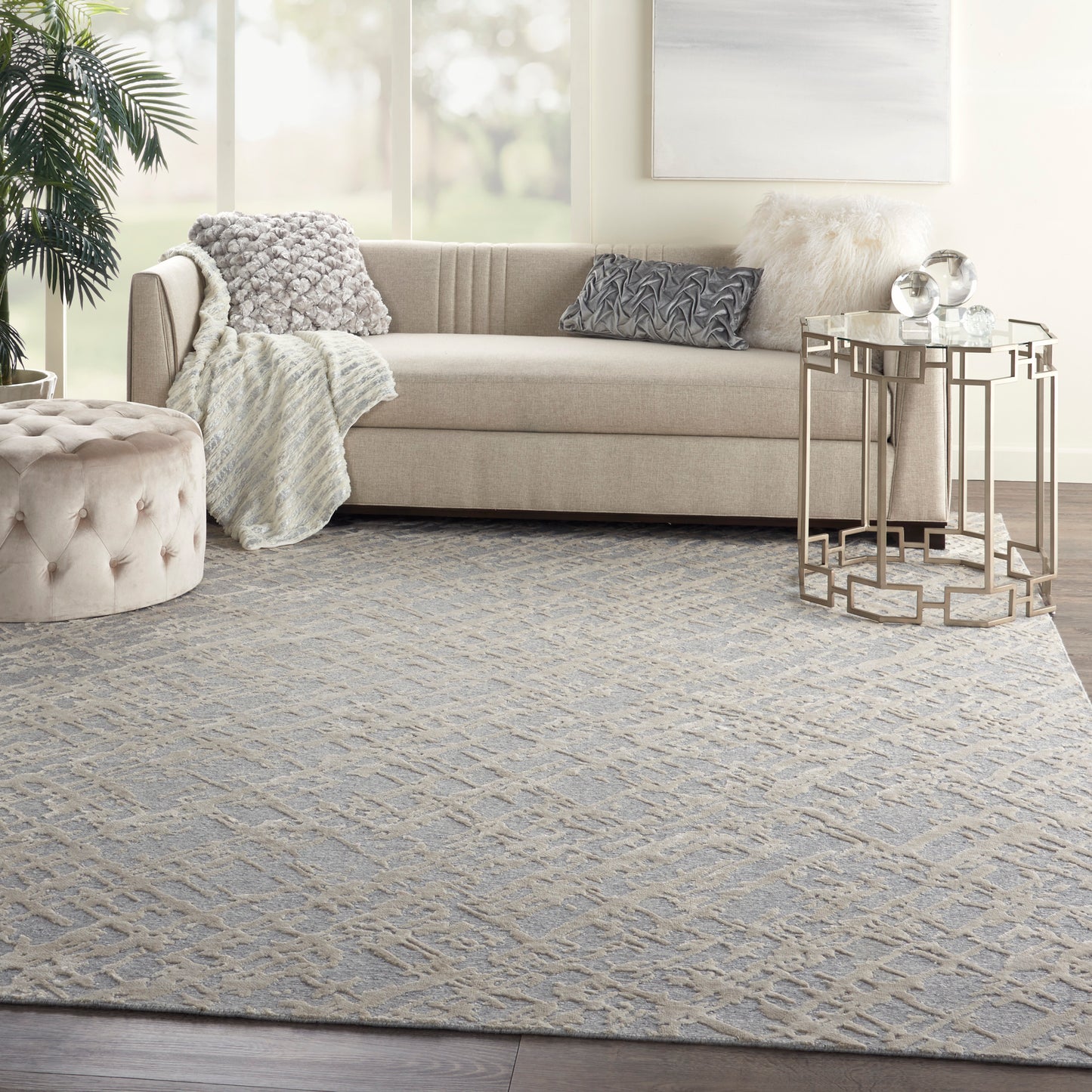 Nourison Divine 8'6" x 11'6" Sand Storm Modern Indoor Rug