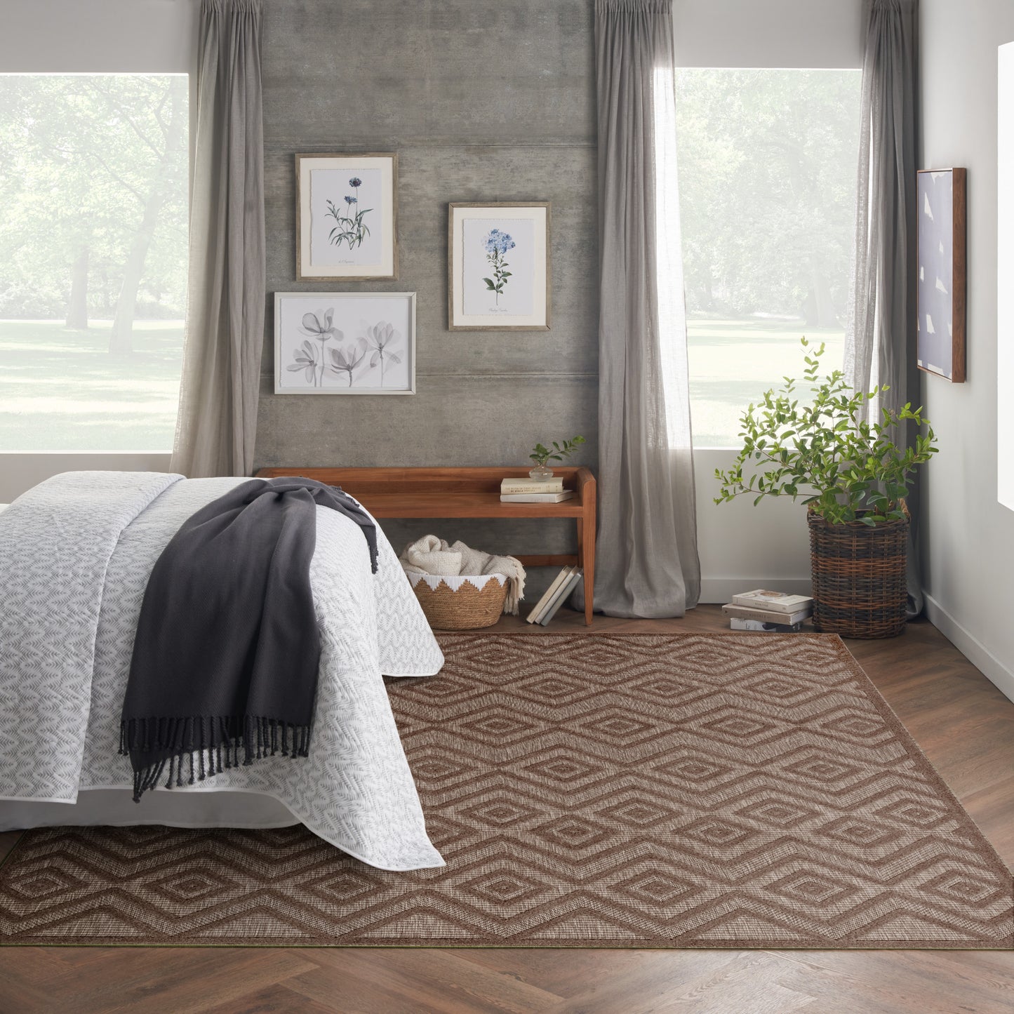 Nourison Versatile 9' x 12' Brown Modern Rug