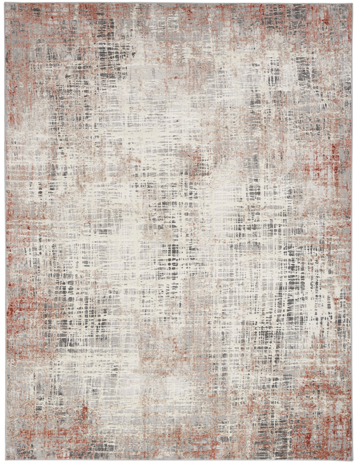 Calvin Klein CK022 Infinity 7'10" x 9'10" Rust Multicolor Modern Indoor Rug