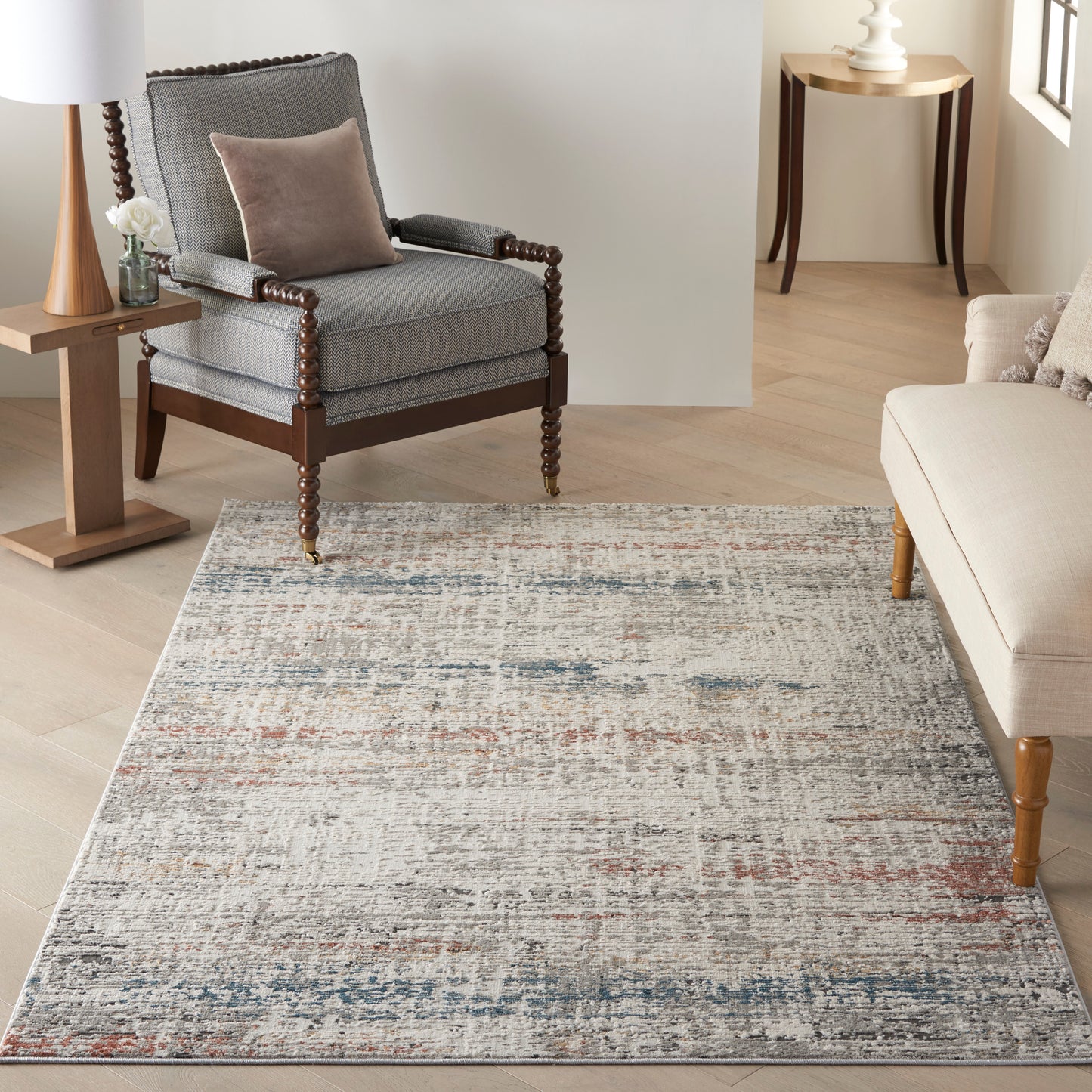 Nourison Rustic Textures 6' x 9' Light Grey Multi Modern Indoor Rug