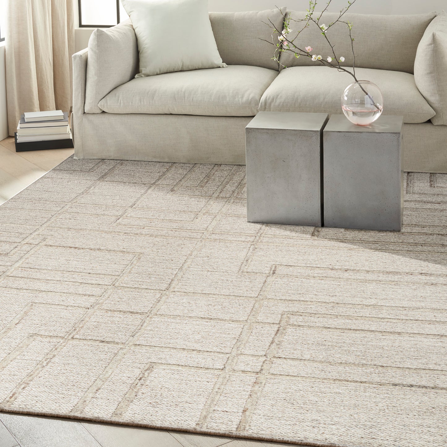 Calvin Klein CK045 Impressions 8'6" x 11'6" Silver Modern Indoor Rug