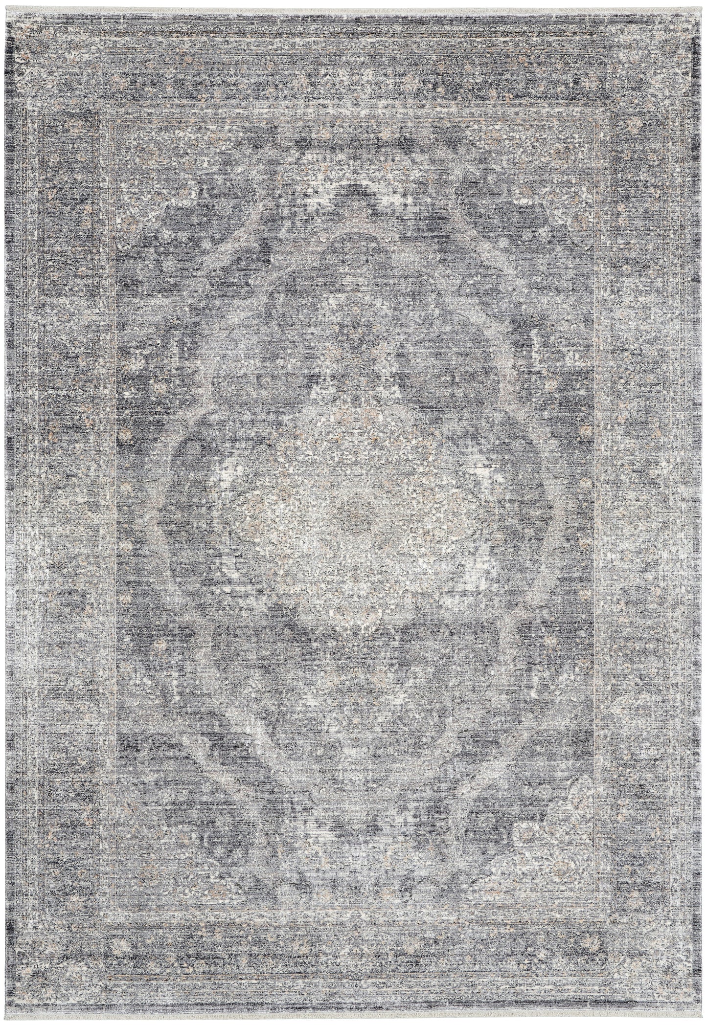 Nourison Starry Nights 5'3" x 7'3" Charcoal Crème Vintage Indoor Rug