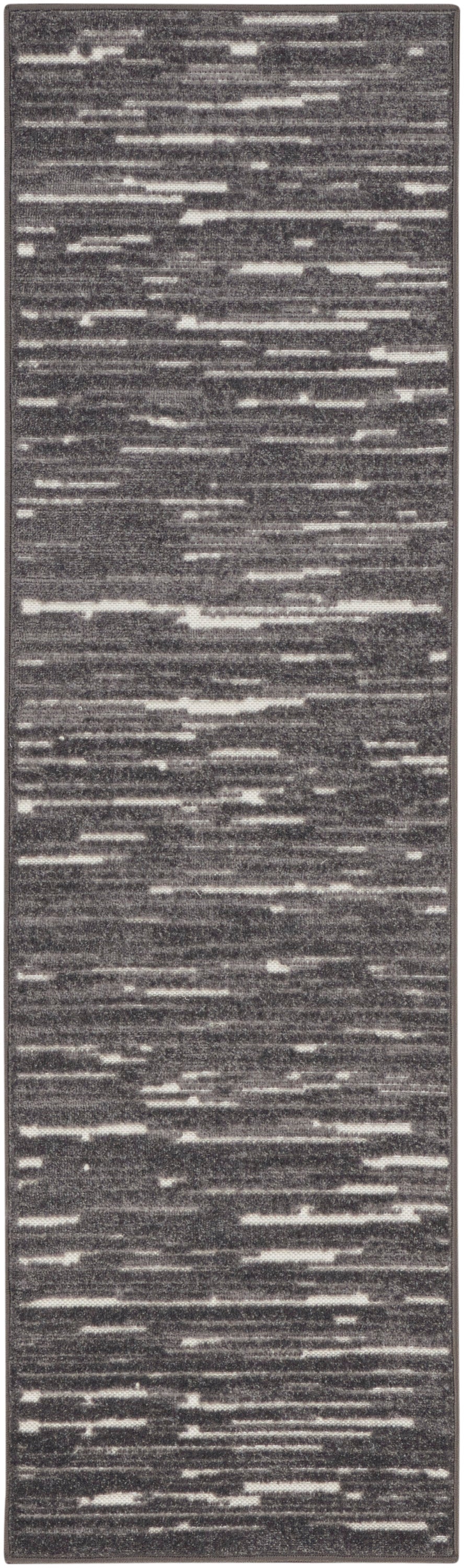 Nourison Care Free 2' x 6' Grey Modern Indoor Rug