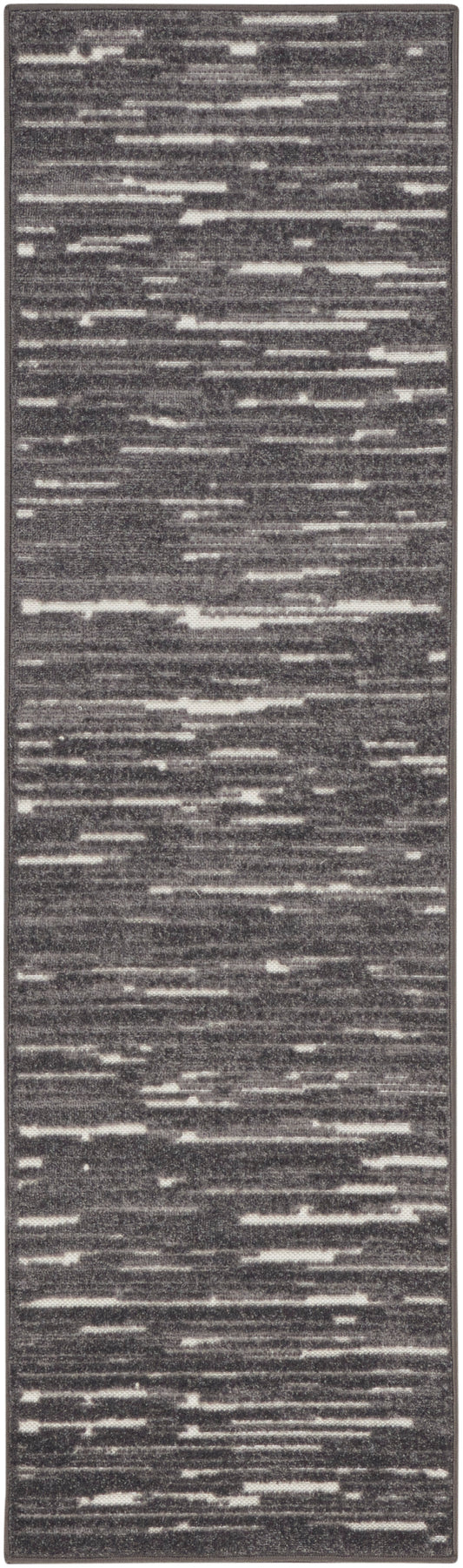 Nourison Care Free 2' x 6' Grey Modern Indoor Rug