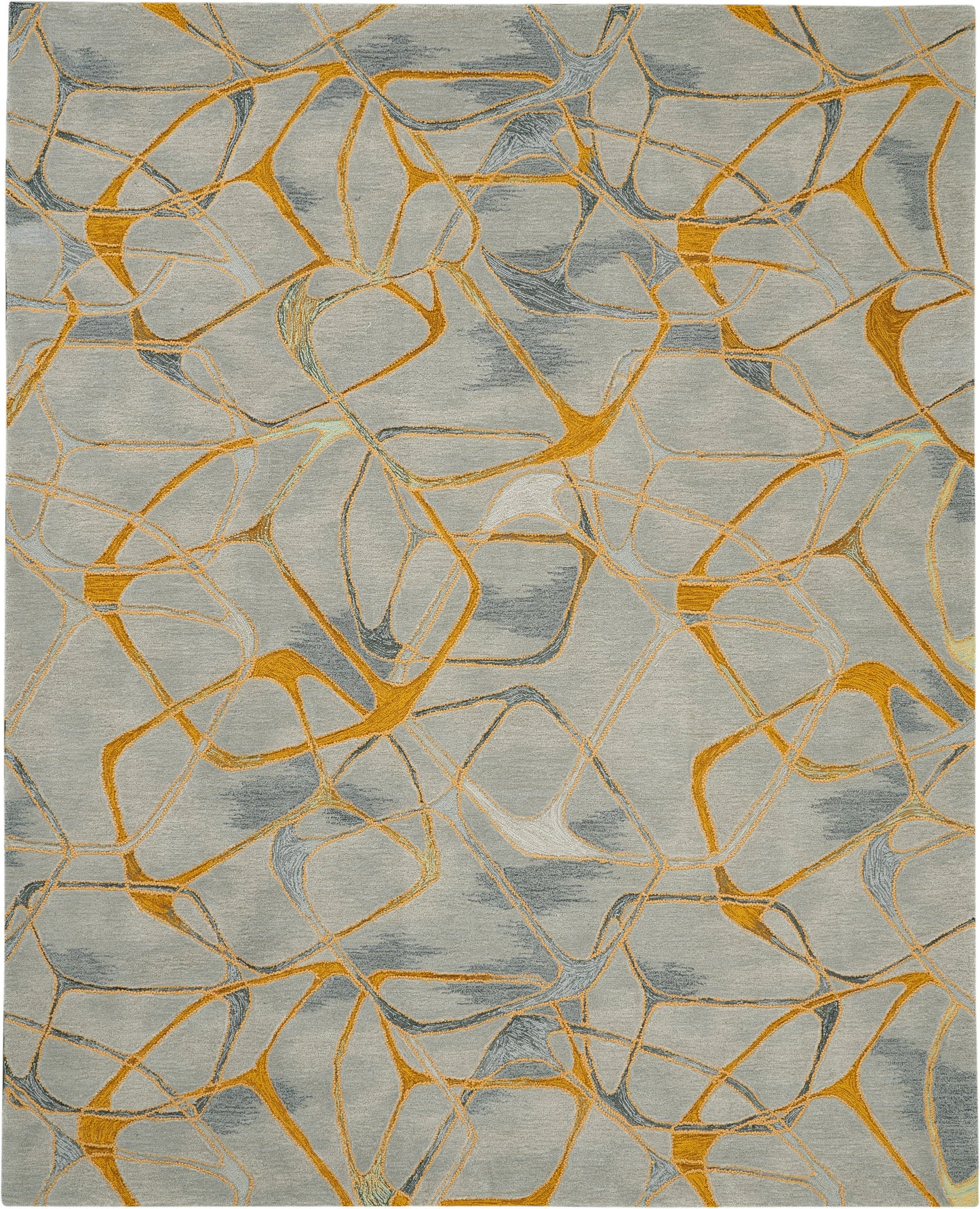 Nourison Symmetry 7'9" x 9'9" Grey Yellow Modern Indoor Rug