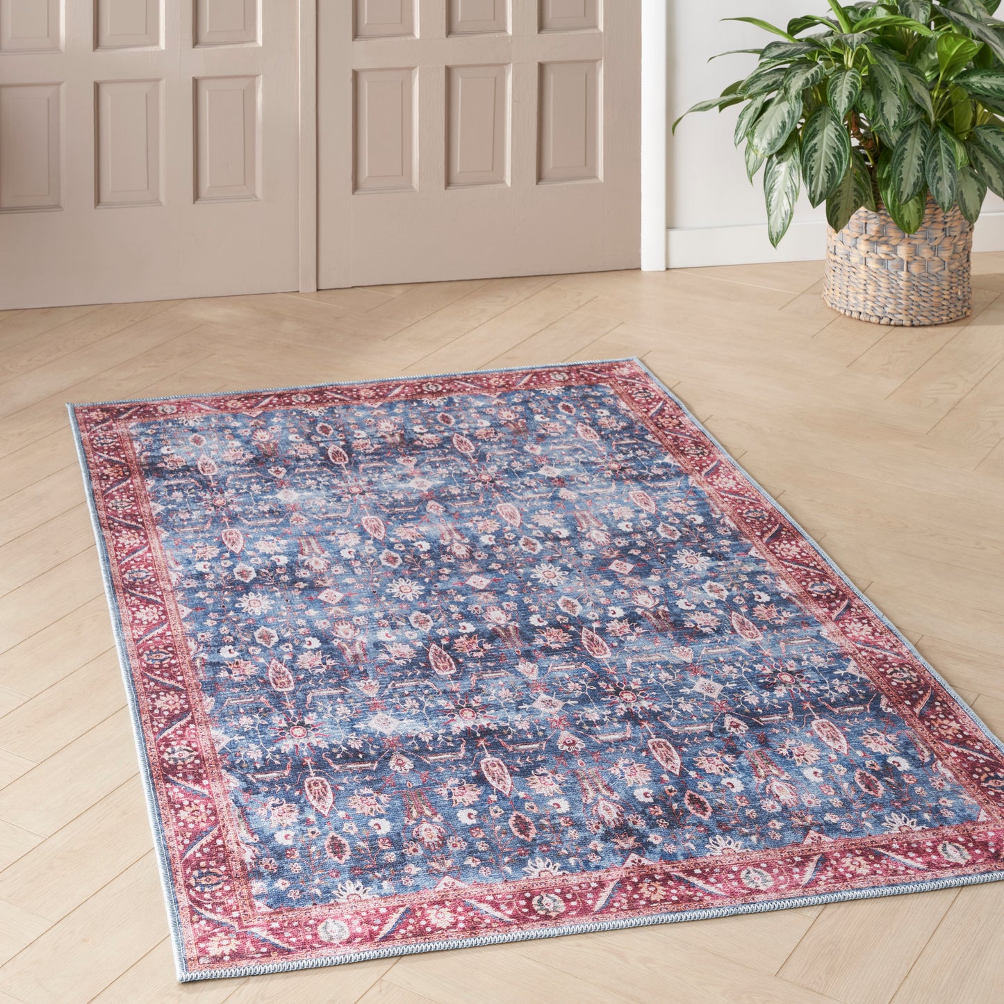 Nourison Grand Washables 5'3" x 7'3" Blue Brick Vintage Indoor Rug