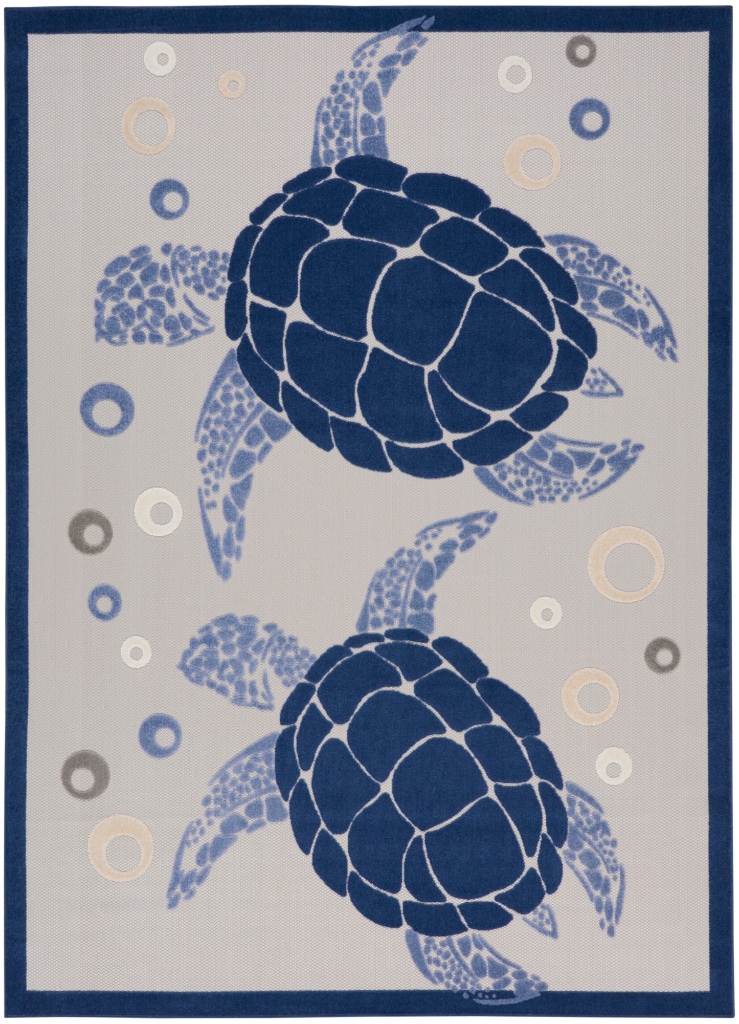 Nourison Aloha 9' x 12' Navy Blue Coastal, Nautical & Beach Rug