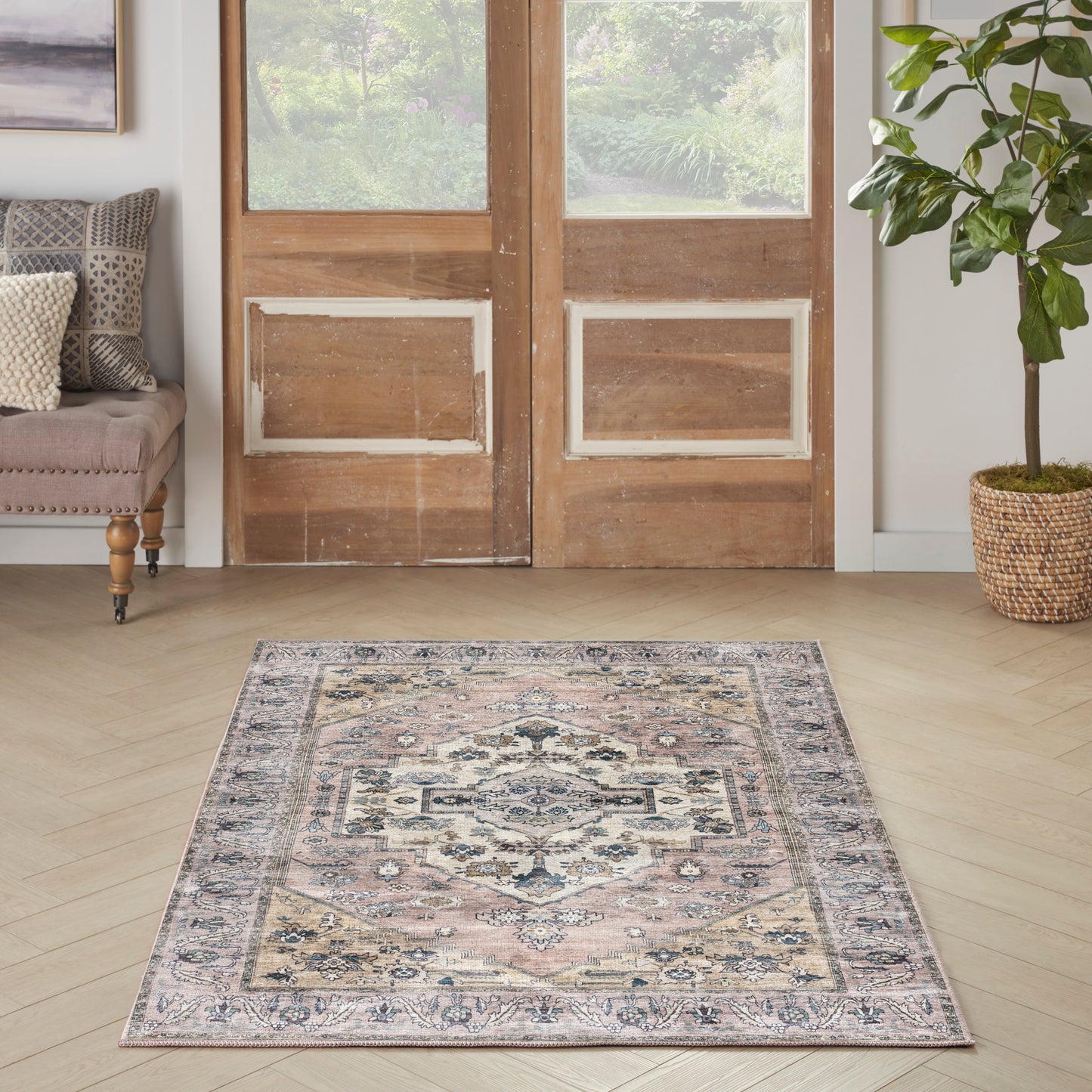 Nourison Grand Washables 4' x 6' Blush Vintage Indoor Rug