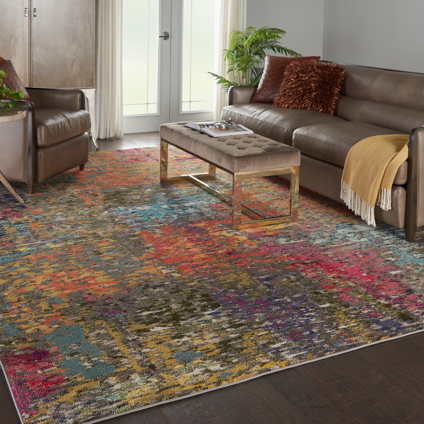 Nourison Celestial 9' x 12' Sunset Modern & Contemporary Indoor Rug