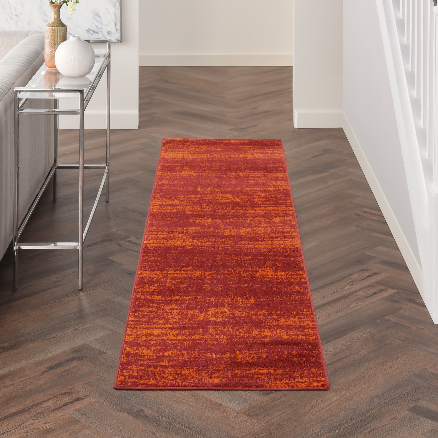 Nourison Nourison Essentials 2' x 6' Red Modern Rug