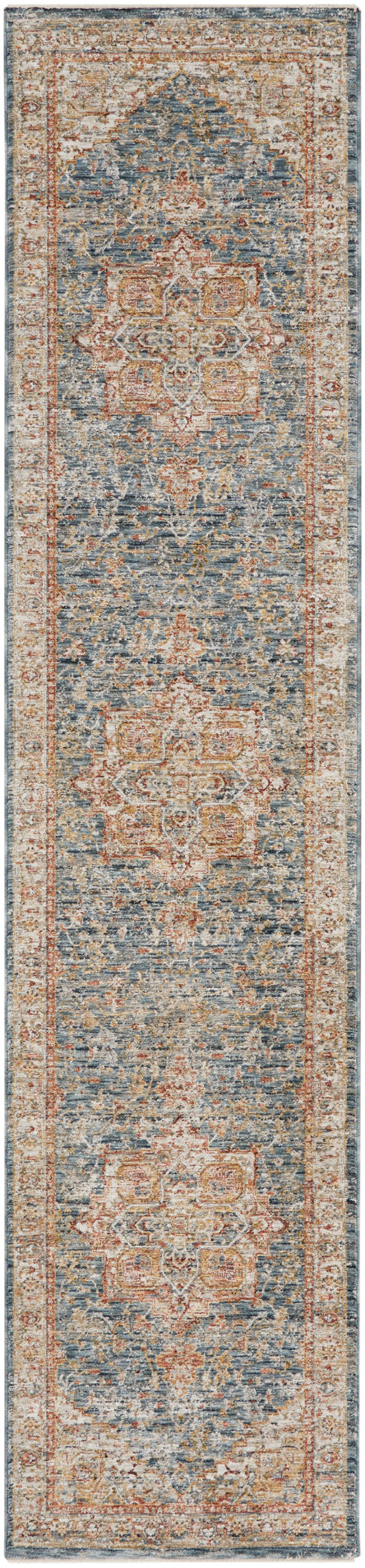 Nourison Sahar 2'3" x 10'2" Ivory Blue Vintage Indoor Rug