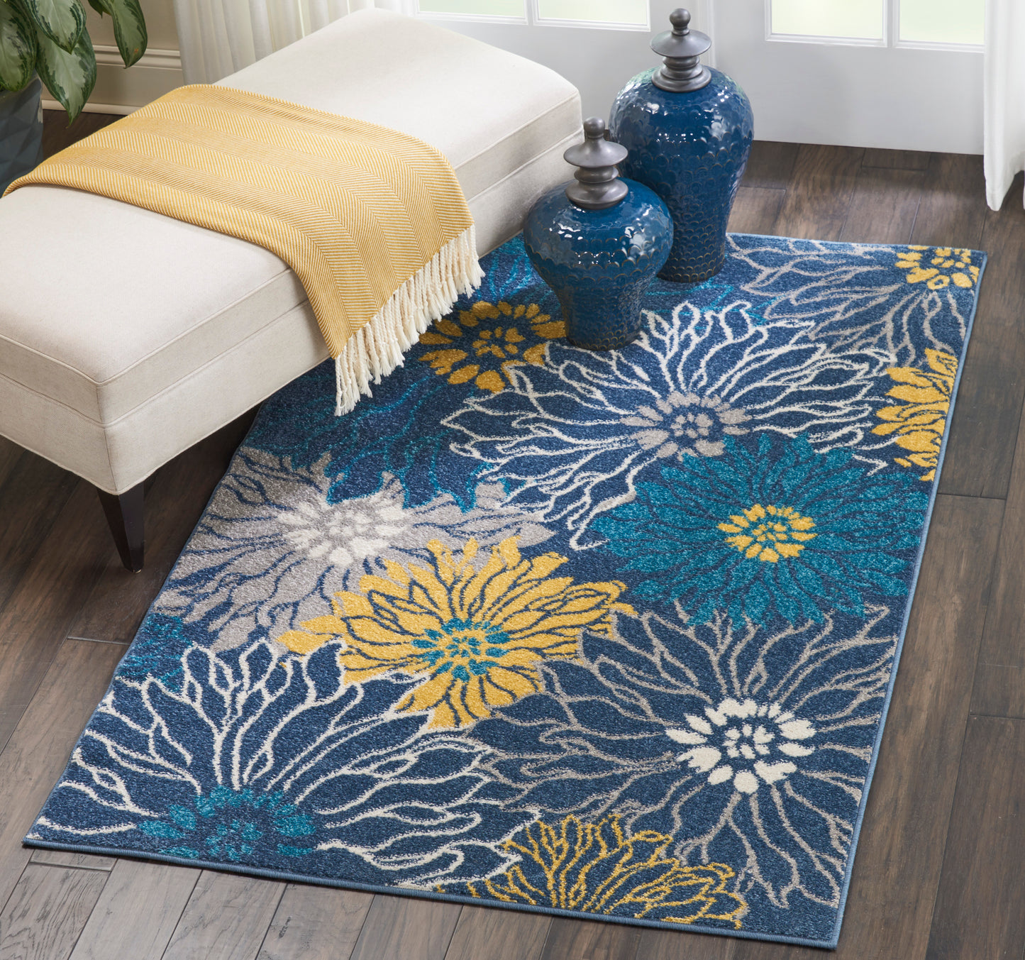 Nourison Passion 3'9" x 5'9" Blue Contemporary Indoor Rug