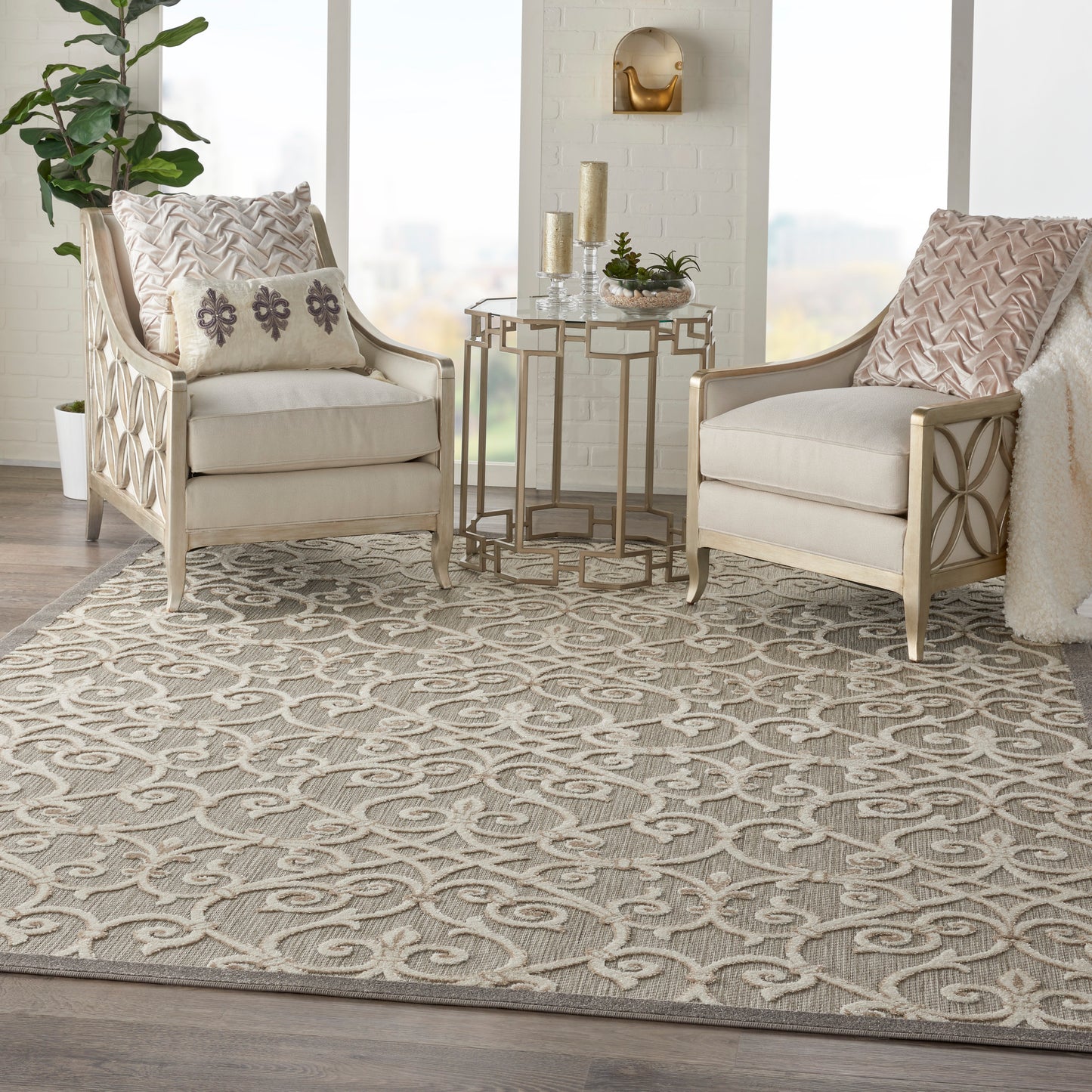 Nourison Aloha 7'10" x 10'6" Natural Contemporary Rug