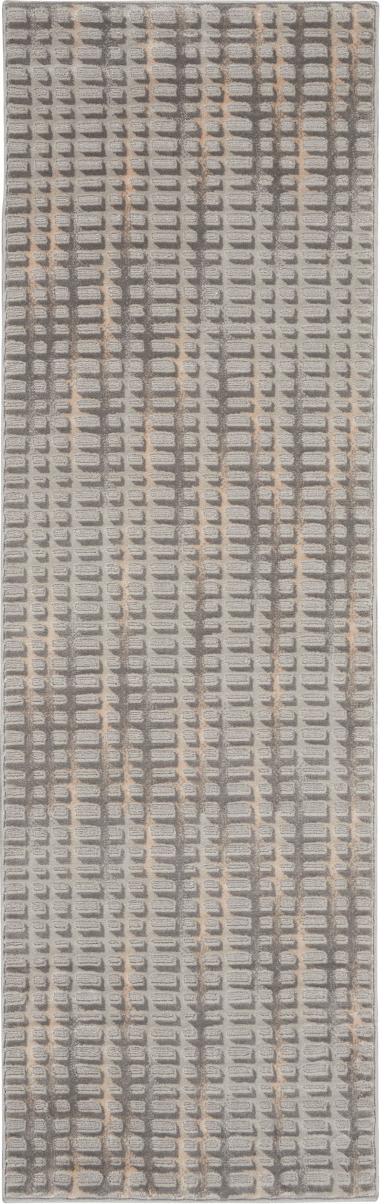 Nourison Solace 2'3" x 7'3" Grey Beige Contemporary Indoor Rug