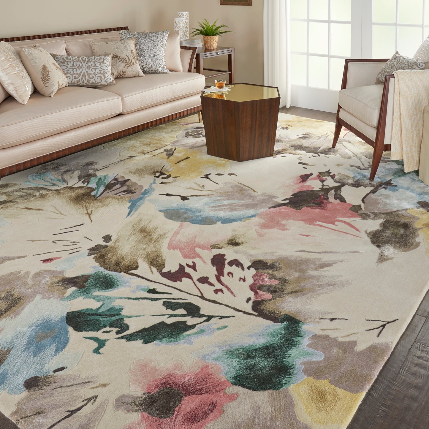 Nourison Prismatic 8'6" x 11'6" Beige Multicolor Contemporary Indoor Rug