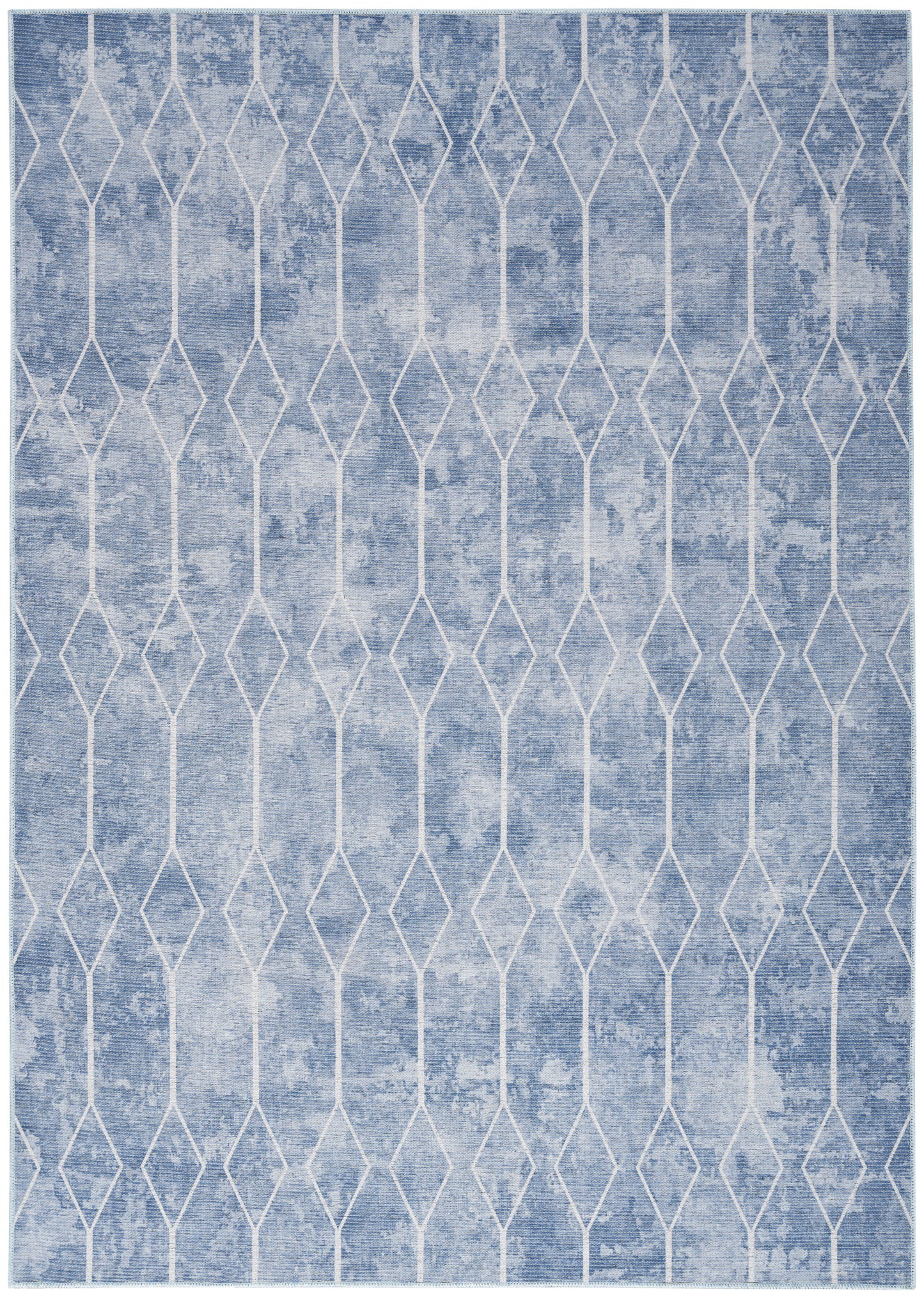 Nicole Curtis Machine Washable Series 1 5'3" x 7'3" Blue Modern Indoor Rug