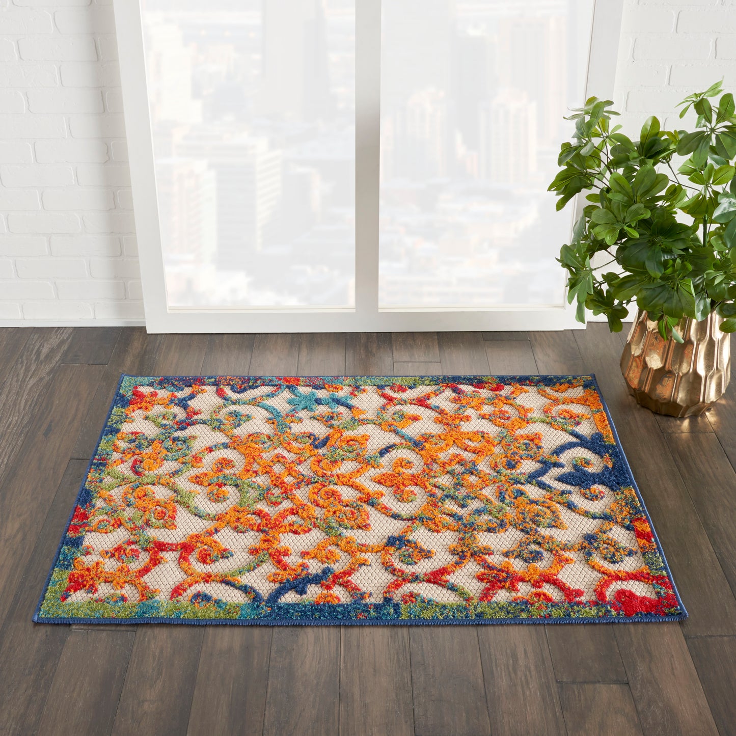 Nourison Aloha 2'8" x 4' Multicolor Contemporary Rug