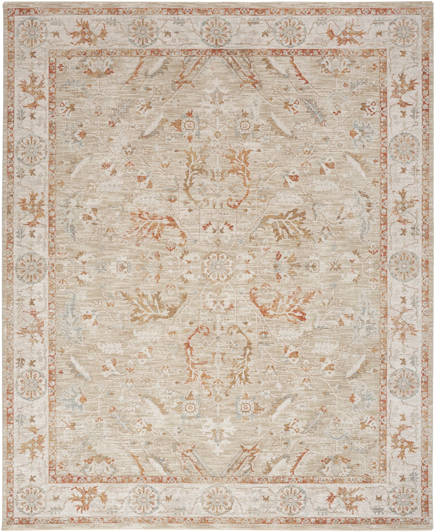 Nourison Infinite 7'10" x 10'4" Sage Ivory Vintage Indoor Rug