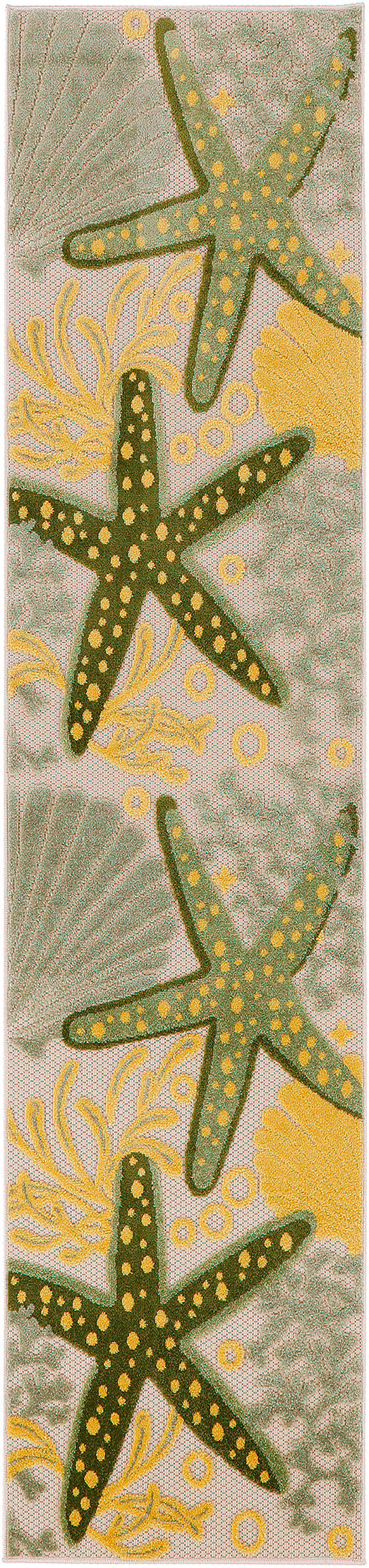 Nourison Aloha 2' x 6' Green Yellow Outdoor Rug