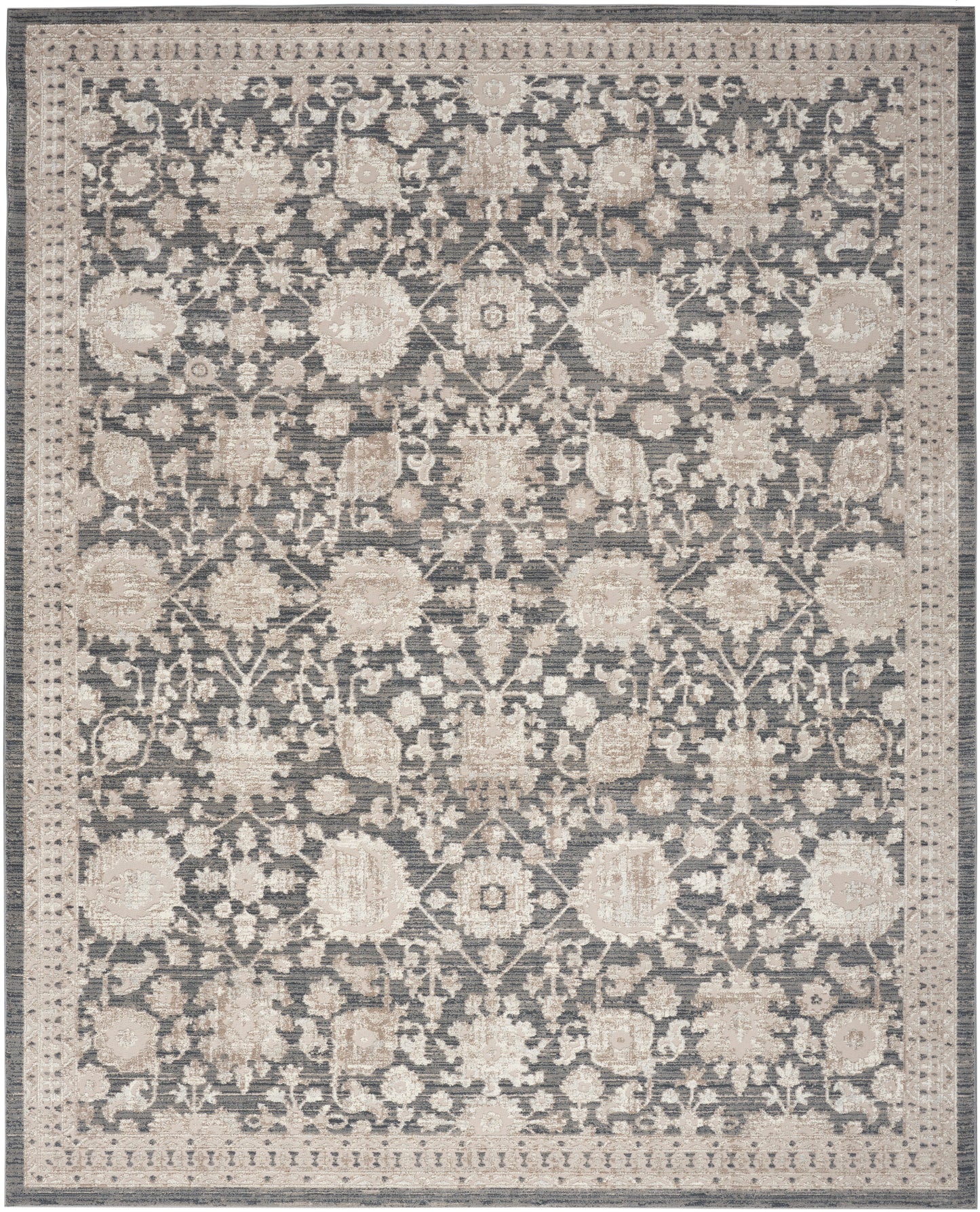 Nourison Eco Cycle 9' x 12' Charcoal Vintage Indoor Rug