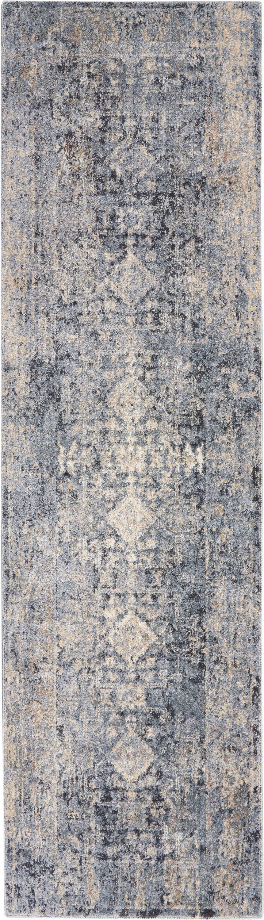 Nourison Moroccan Celebration 2'2" x 7'6" Slate Vintage Indoor Rug