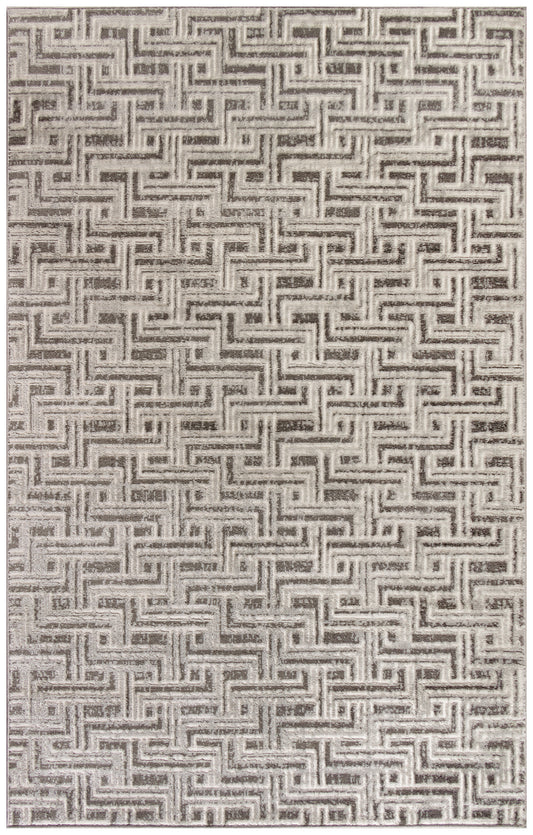 Nourison Serenity Home 3'11" x 5'11" Grey Ivory Modern Indoor Rug