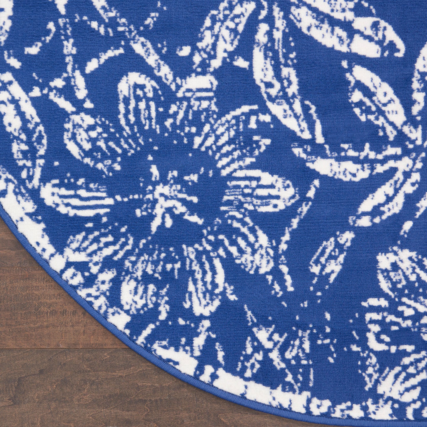 Nourison Whimsicle 5' x Round Navy Farmhouse Indoor Rug