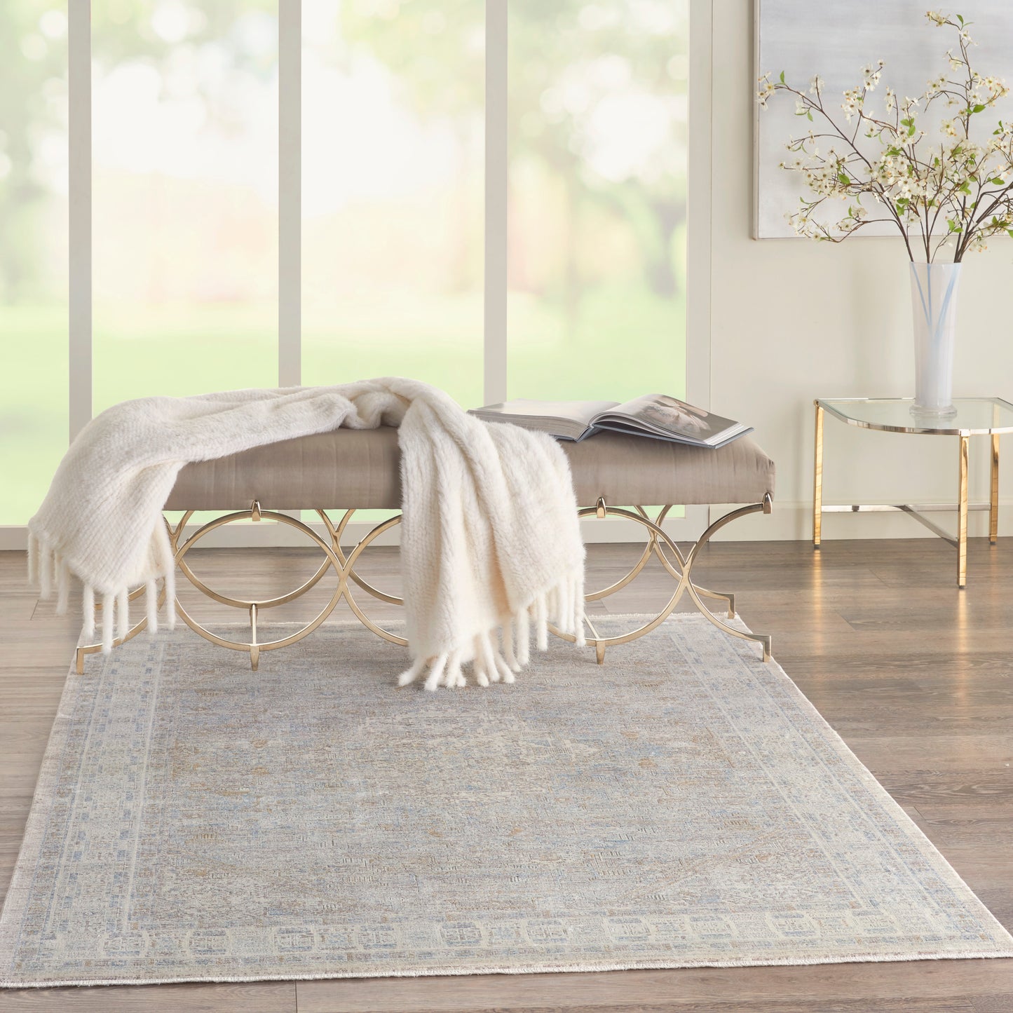 Nourison Starry Nights 5'3" x 7'3" Cream Grey Vintage Indoor Rug