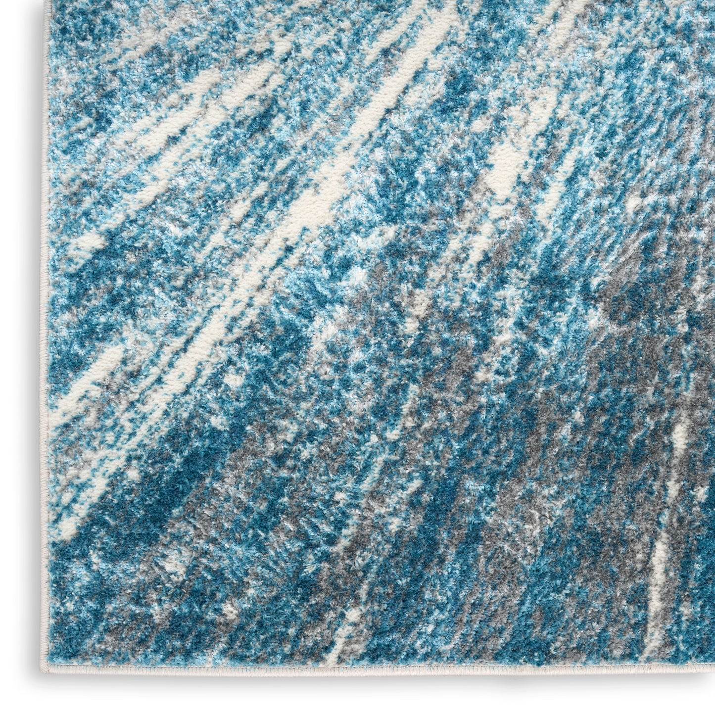 Nourison Ambiance 3'11" x 5'11" Blue Silver Modern Indoor Rug