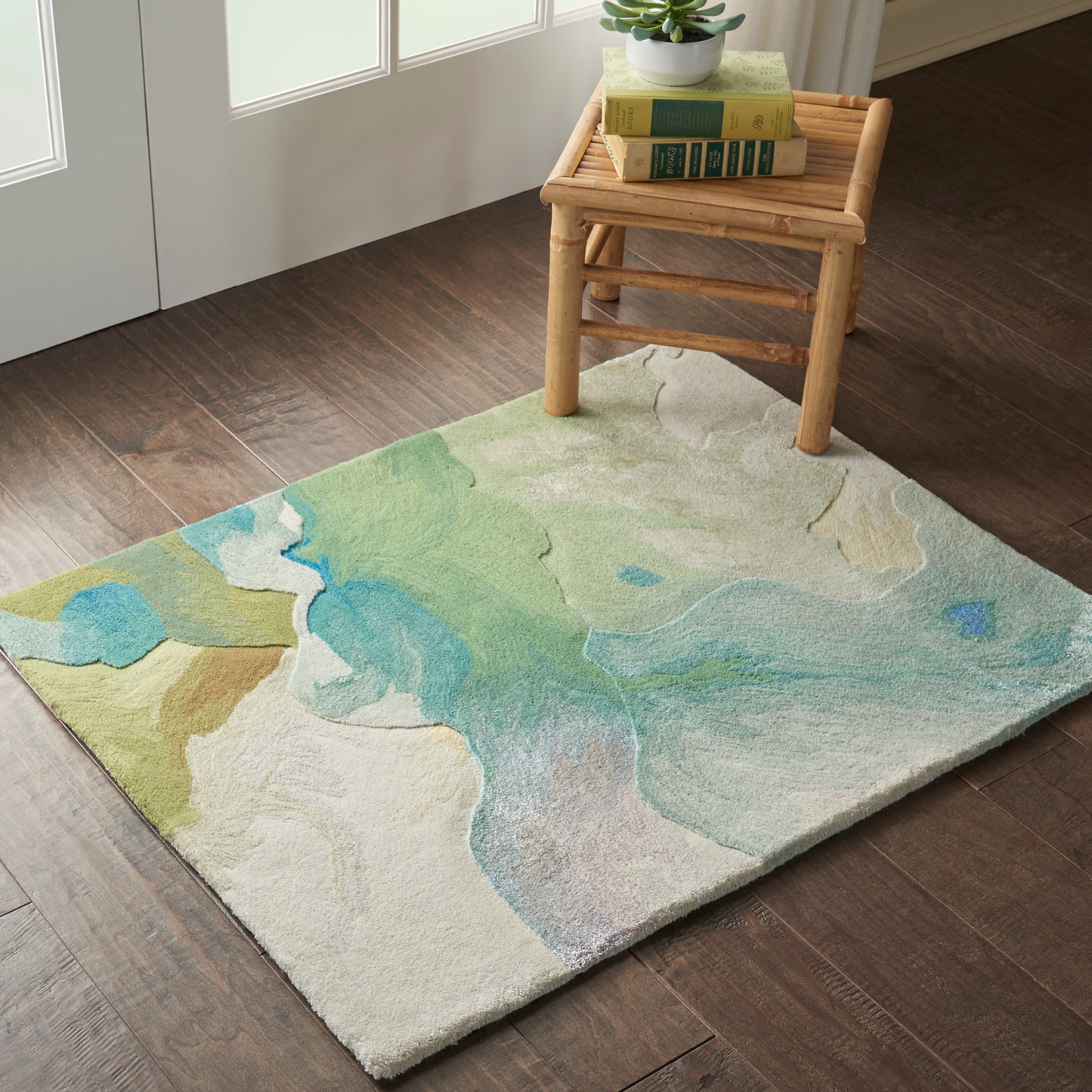 Nourison Prismatic 2' x 3' Seafoam Modern Indoor Rug