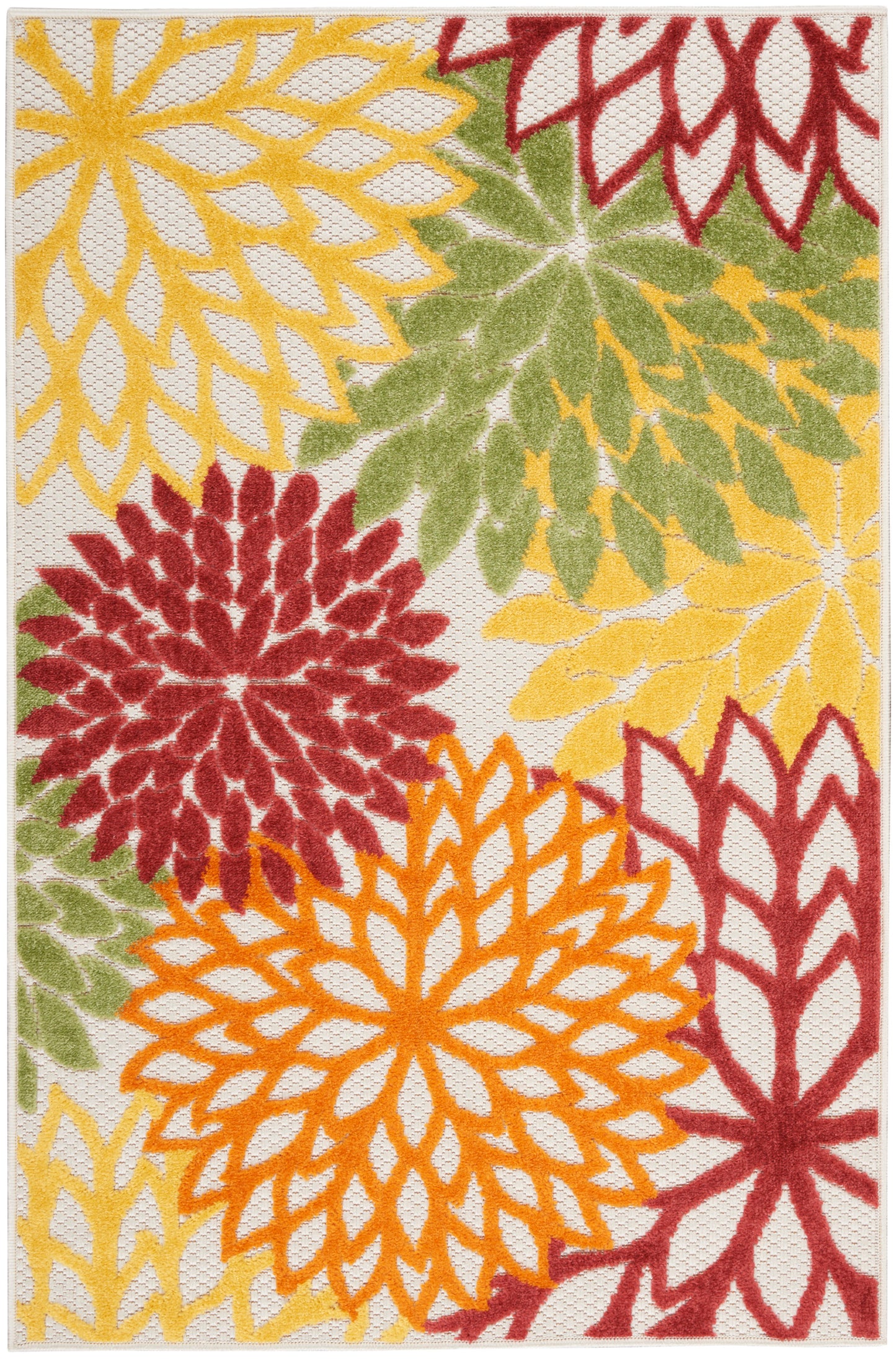 Nourison Aloha 2'8" x 4' Red Multicolor Tropical Rug