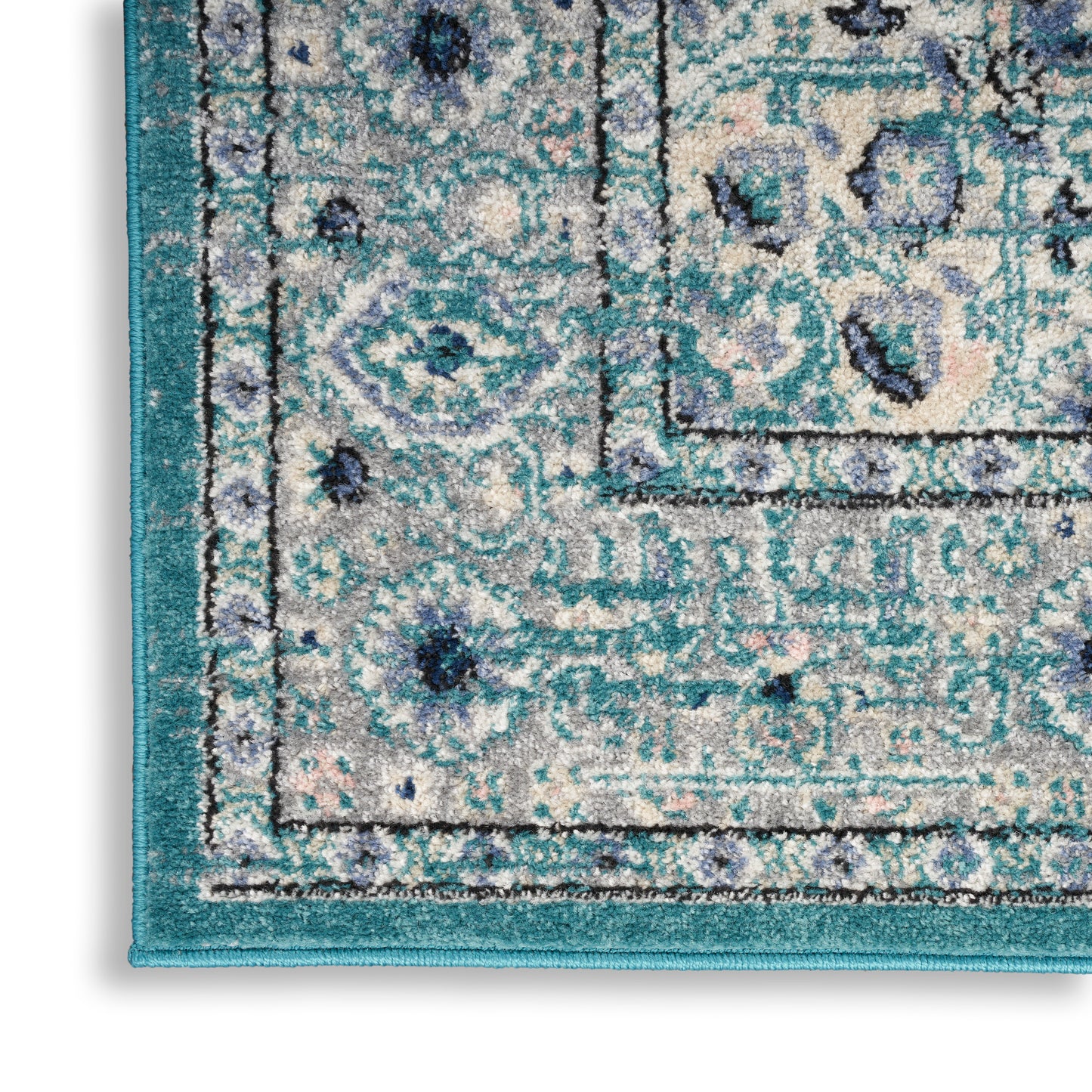 Nourison Passion 2'2" x 10' Turquoise Grey Bohemian Indoor Rug