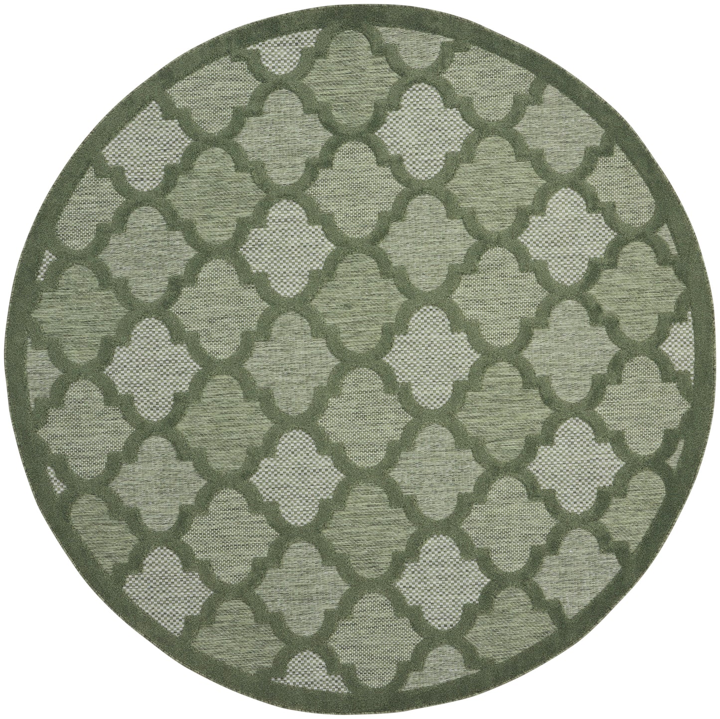 Nourison Easy Care 8' x Round Green Modern Rug