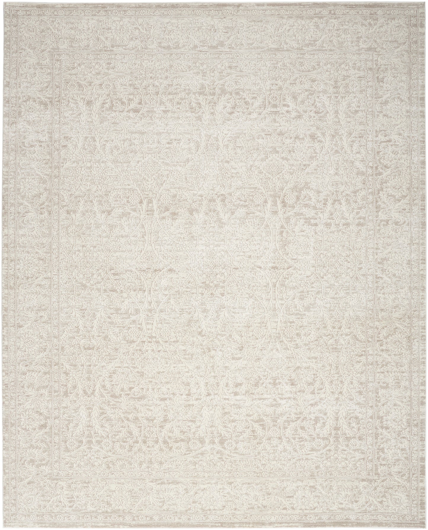 Nourison Eco Cycle 9' x 12' Ivory Beige Vintage Indoor Rug