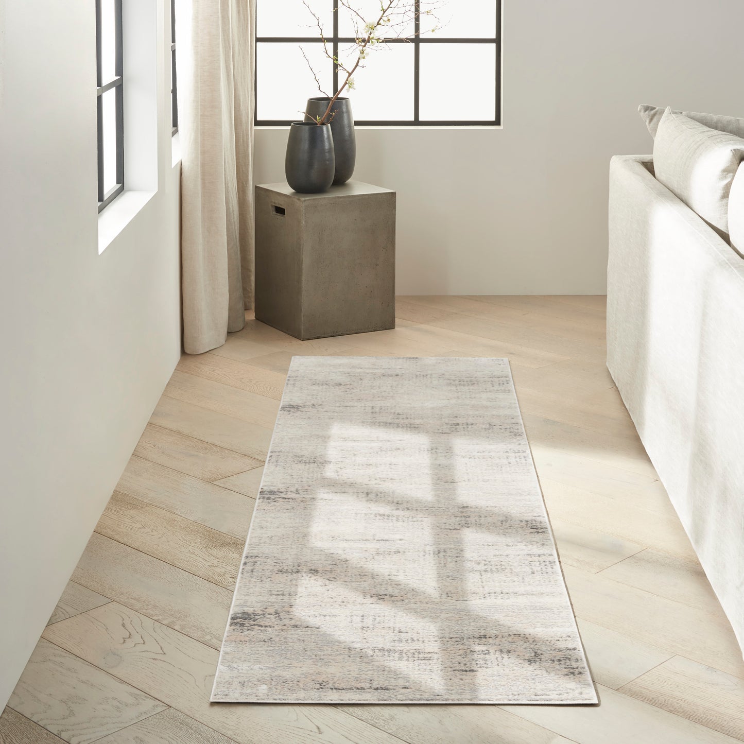 Calvin Klein CK950 Rush 2'3" x 10' Ivory Beige Modern Indoor Rug