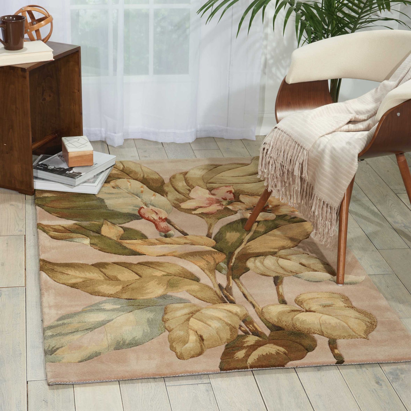 Nourison Tropics 3'6" x 5'6" Beige Contemporary Indoor Rug