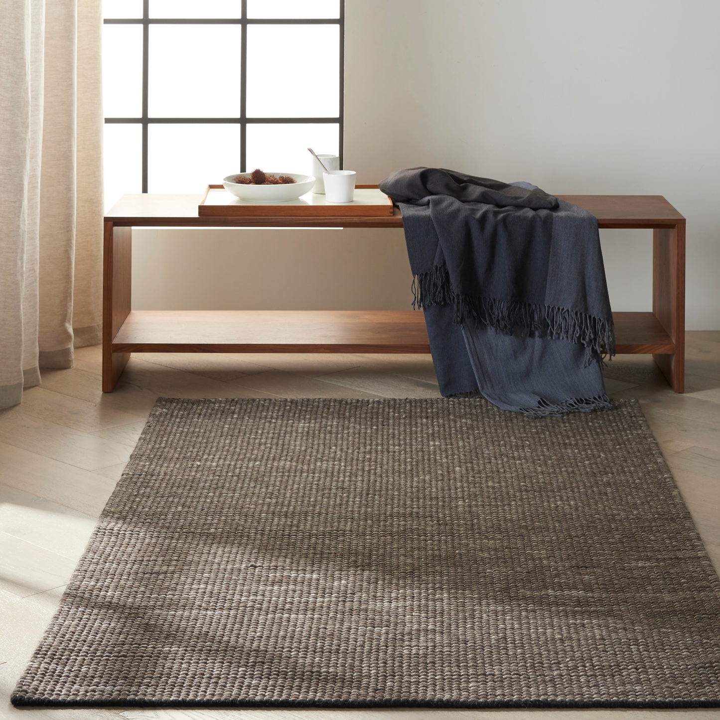 Calvin Klein Home Lowland 4' x 6' Flint Modern Indoor Rug