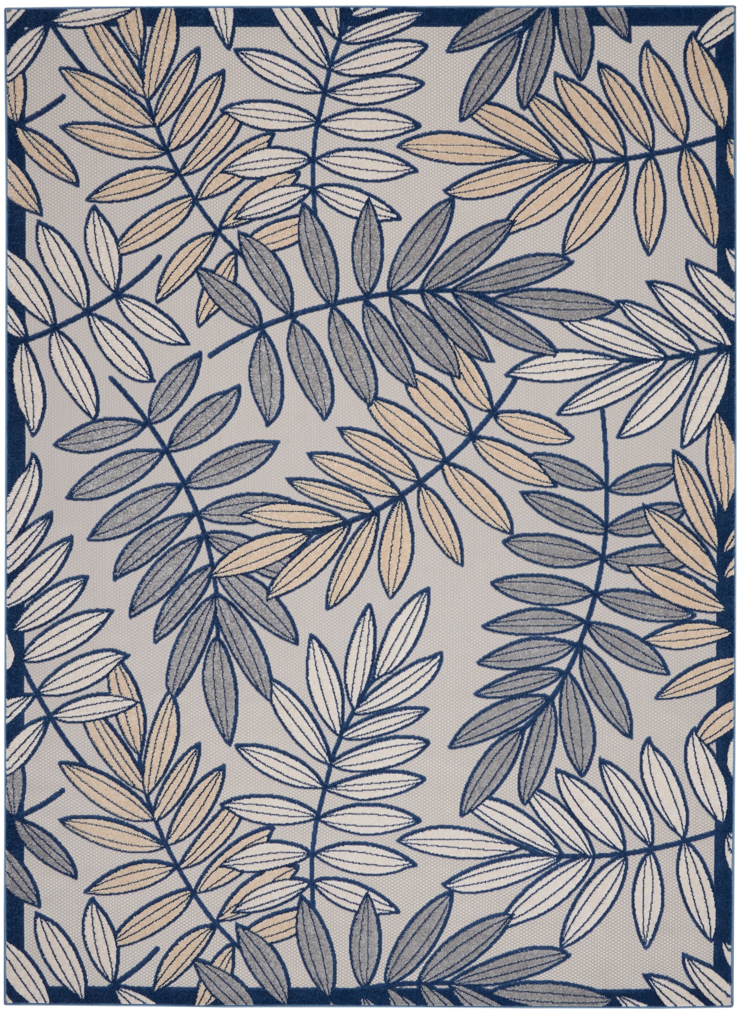 Nourison Aloha 12' x 15' Ivory Navy Tropical Rug