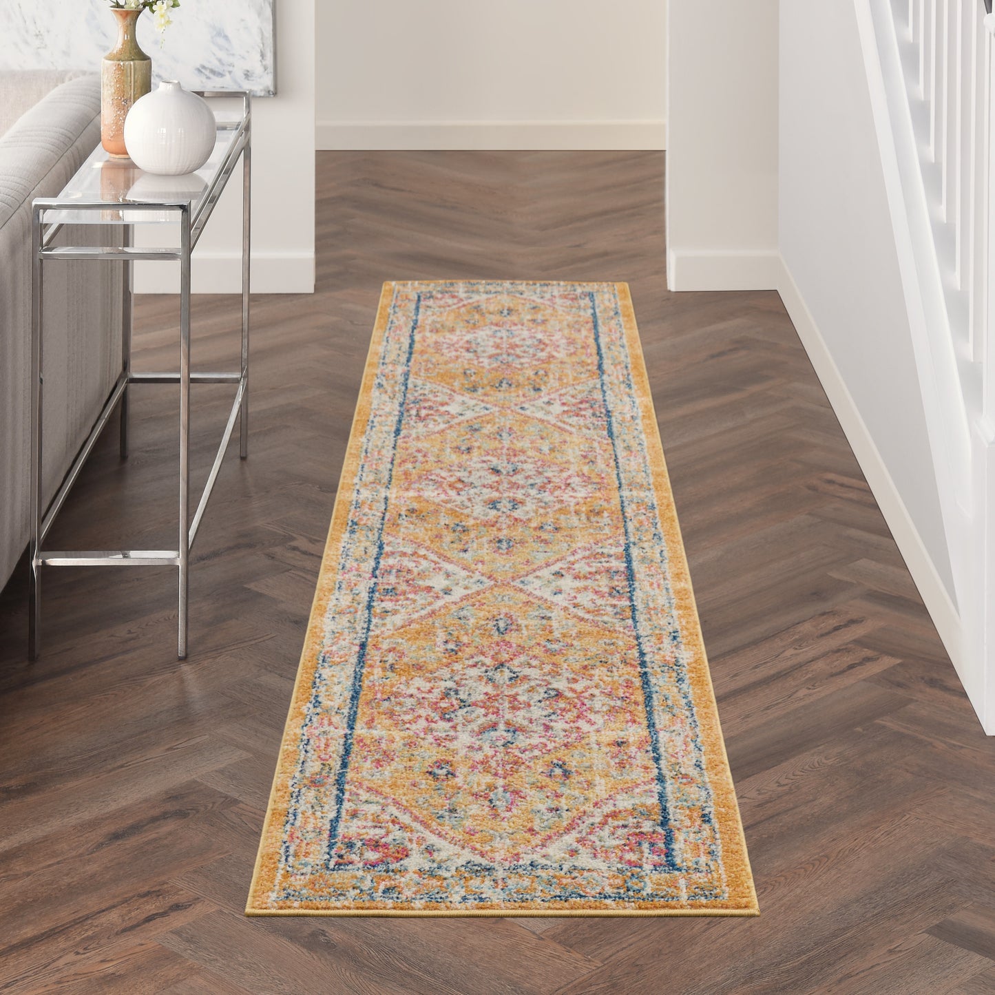 Nourison Passion 2'2" x 10' Ivory/Yellow Bohemian Indoor Rug