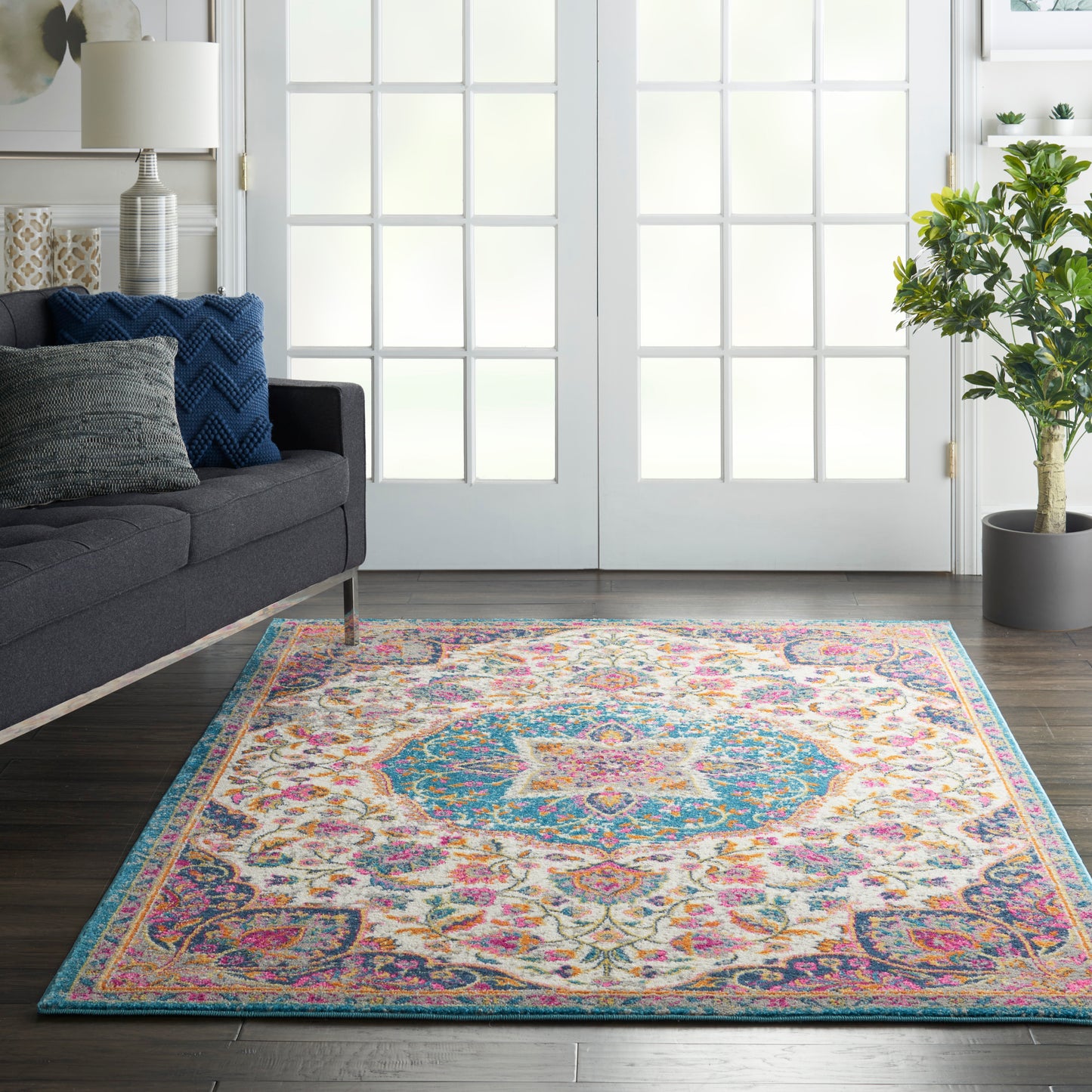 Nourison Passion 5'3" x 7'3" Ivory/Multi Transitional Indoor Rug