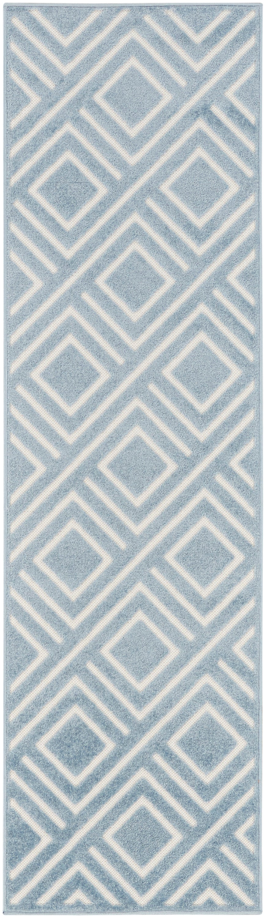 Nourison Care Free 2' x 6' Blue Modern Indoor Rug