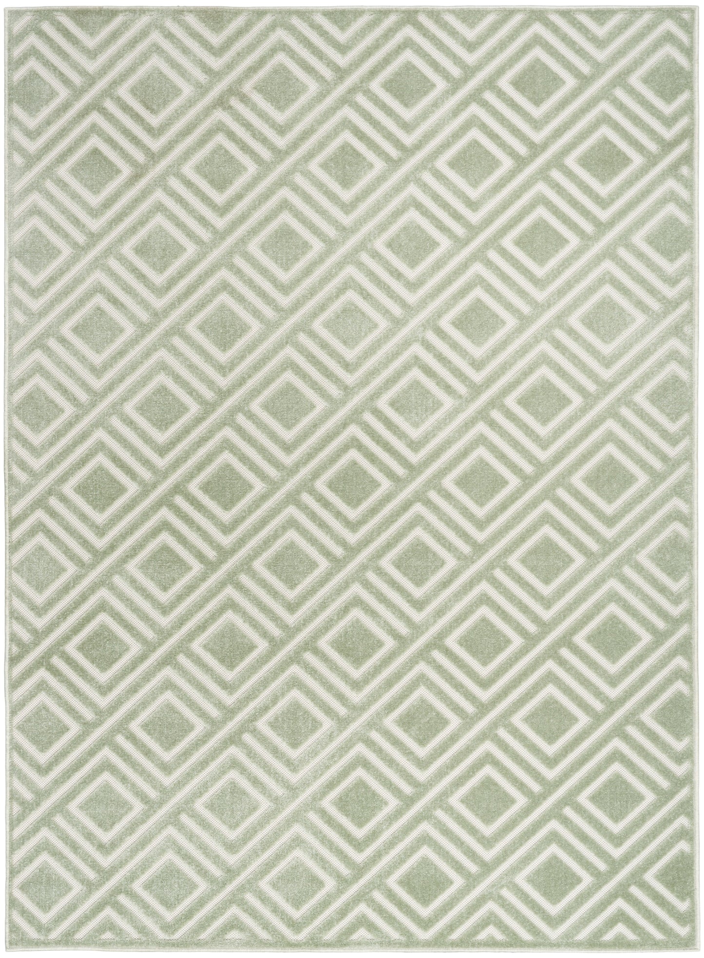 Nourison Care Free 5'3" x 7' Green Modern Indoor Rug