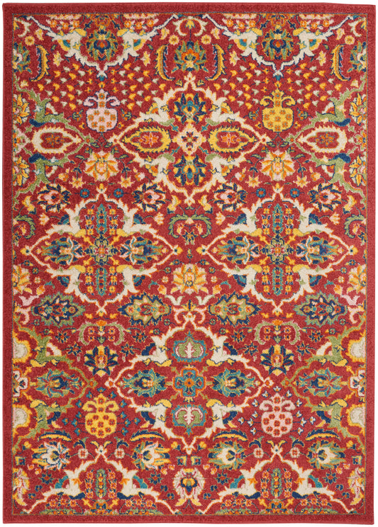 Nourison Allur 5'3" x 7'3" Red Multicolor Bohemian Indoor Rug