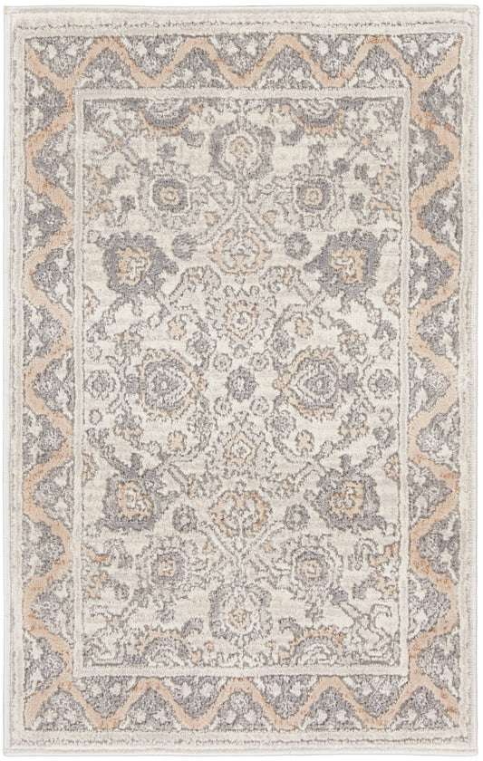 Nicole Curtis Series 4 2' x 3' Cream Grey Farmhouse Indoor Rug