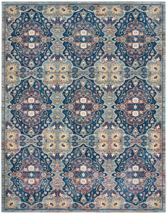 Nourison Ankara Global 7'10" x 9'10" Navy Multicolor Bohemian Indoor Rug