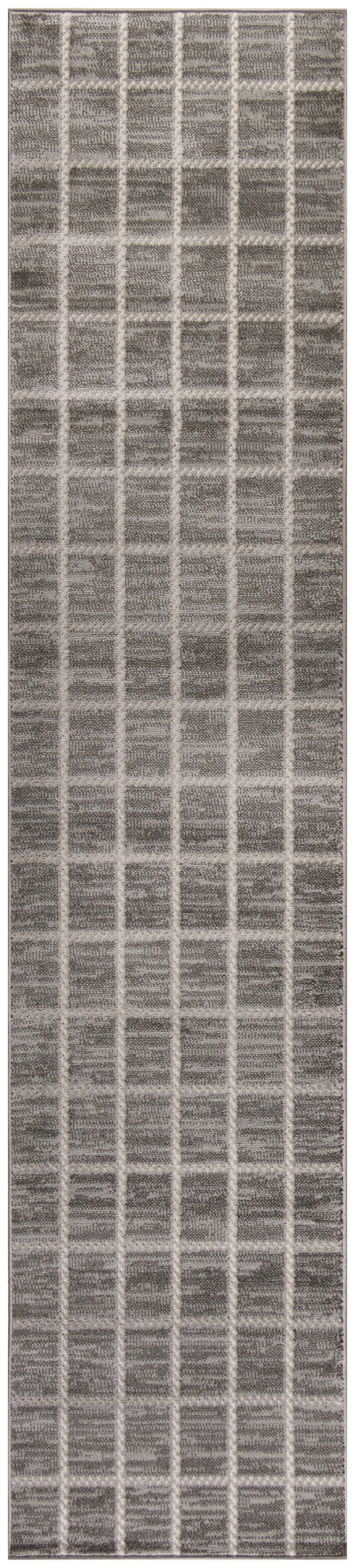 Nourison Serenity Home 2'2" x 7'6" Grey Ivory Modern Indoor Rug