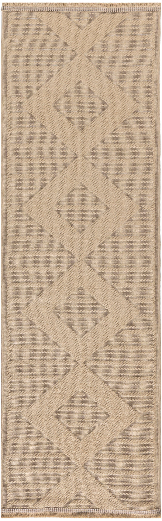 Nourison Washable Jute 2'3" x 7'6" Natural Beige Modern Indoor Rug