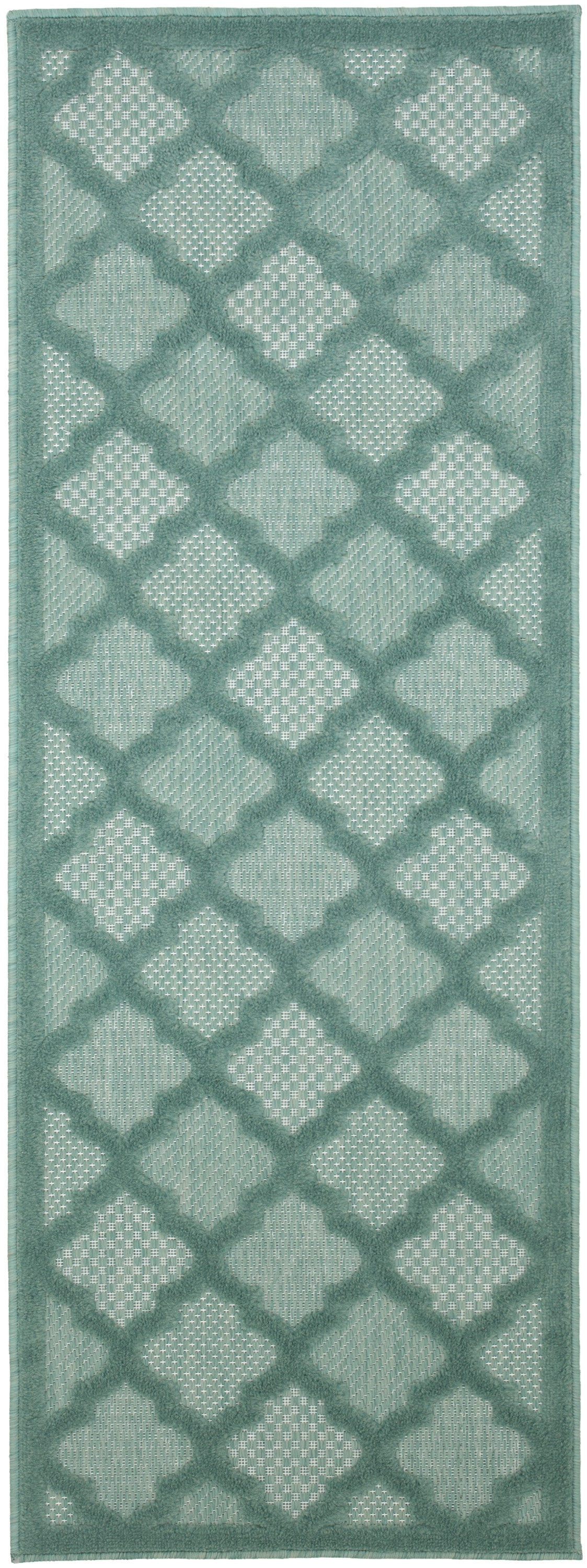 Nourison Easy Care 2' x 6' Aqua Teal Outdoor Rug